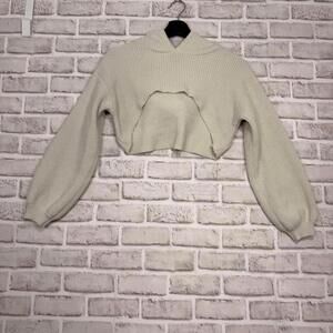 by Anthropologie Cropped Hooded Sweater‎ Women's XS Shrug Extreme Crop